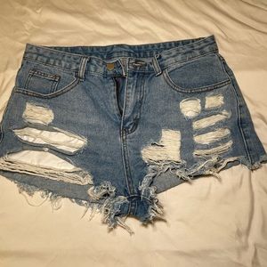 SHEIN Distressed Denim Shorts